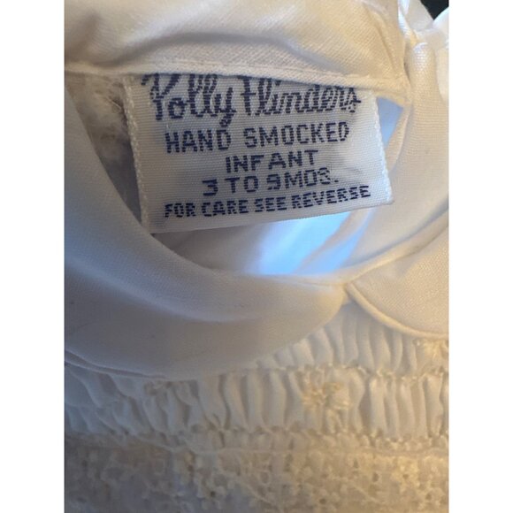 Vintage Polly Flinders Smoked Infant Baptism Dress White Lace Detail 3 To 9 Mos - Picture 4 of 6